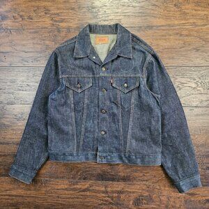 Vintage 70s Levi's Type III 70505 0217 Raw Denim Trucker Jacket Small E Red Tab